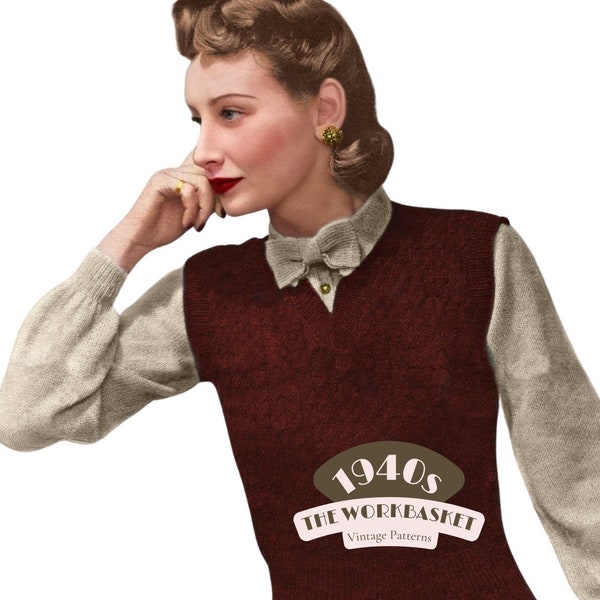 1940s Lady's Pullover And Blouse Knitting Pattern