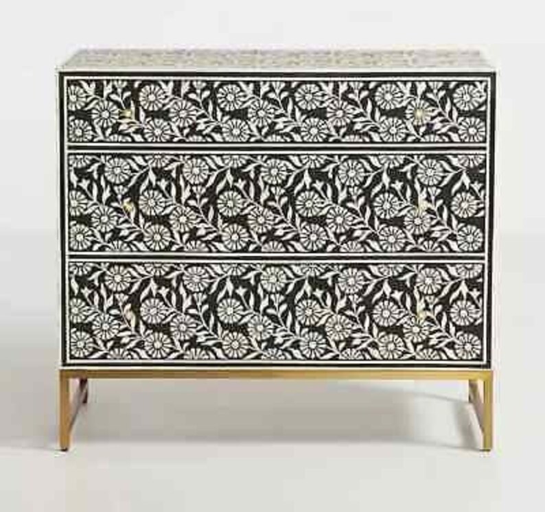 Handmade Bone Inlay Wooden Modern Pattern Sideboard Furniture With 3 ...