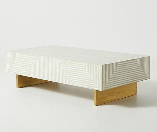 Bone Inlay Coffee Table, Bone Inlay Table, Bone Inlay Conversation Table, Bone - Picture 7 of 7