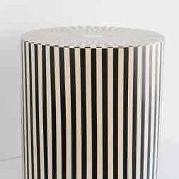 Wooden Bone inlay striped Drum side Table, center table, End table, Bone inlay Center Table, Bone Inlay Furniture