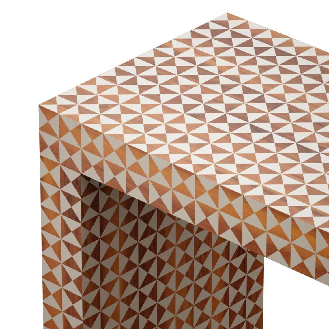 Teak Wood Inlay Desk, Bone Inlay Work Desk, Optical Bone Inlay Desk