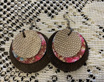 Handmade leather earrings