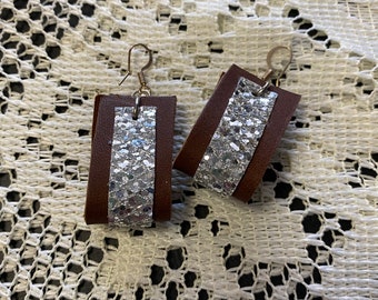 Handmade leather earrings