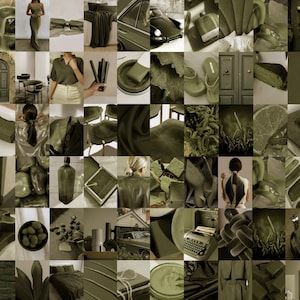 70 PCS | Olive Green Aesthetic Wall Collage | Sage Green Aesthetic Wall Collage Kit | Green Wall Decor Prints | Green Collages | Pinterest