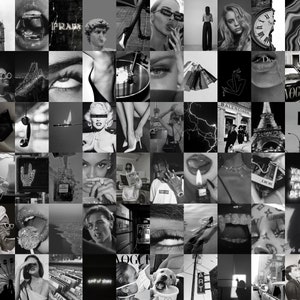100 PCS | Black and white Aesthetic Wall Collage | Black Aesthetic Wall Collage Kit | Black Wall Prints | Boujee Black Collages | Pinterest