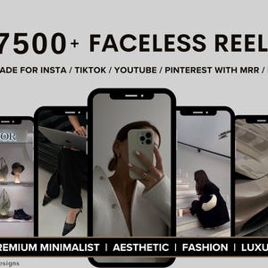 7500+ gezichtsloze esthetische video&#39;s voor Instagram-rollen Minimalistische gezichtsloze digitale marketingvideo&#39;s met master-resellrechten MRR PLR