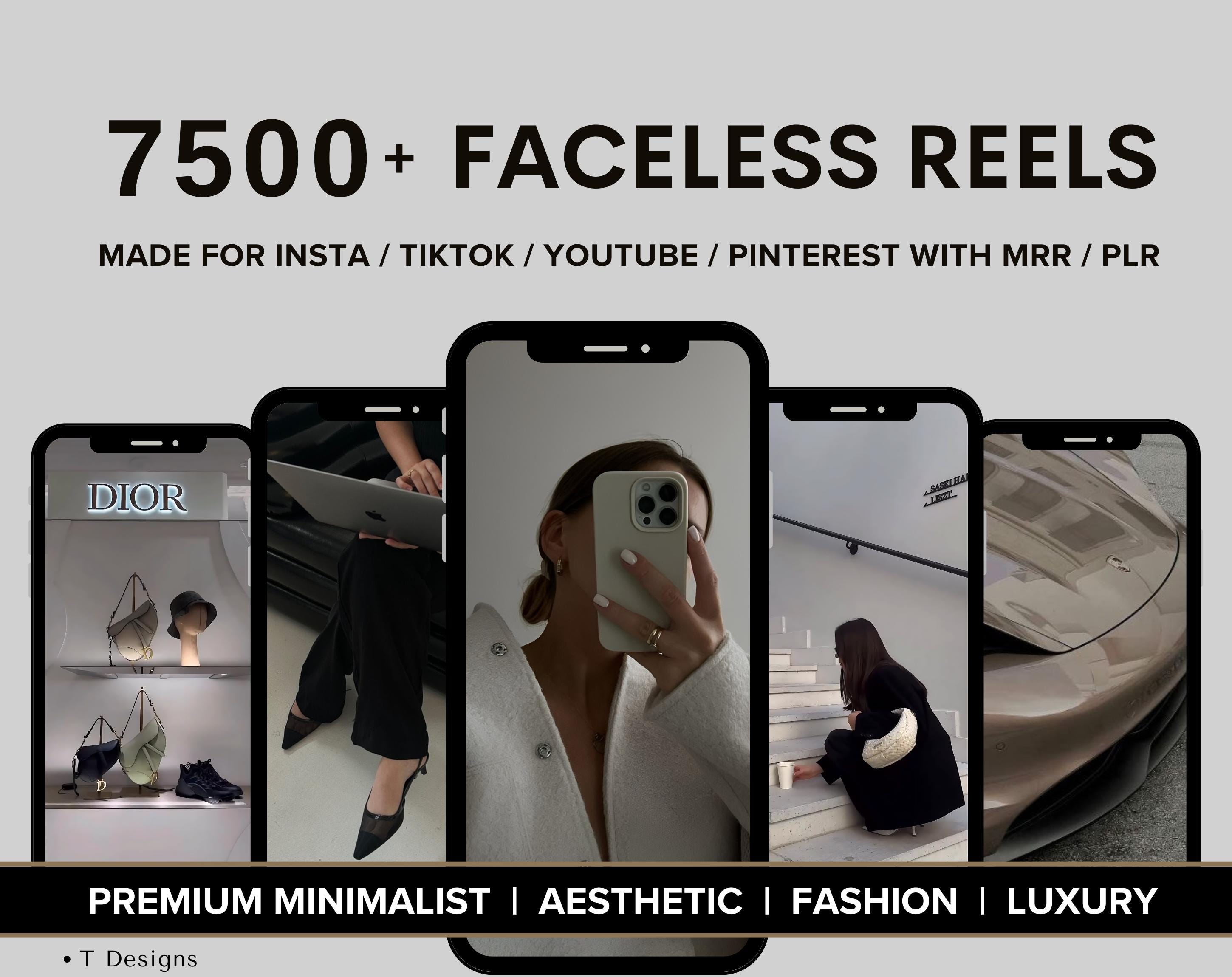 7500+ Faceless Aesthetic Videos for Instagram Reels Minimalist Faceless Digital Marketing Videos With Master Resell Rights MRR PLR