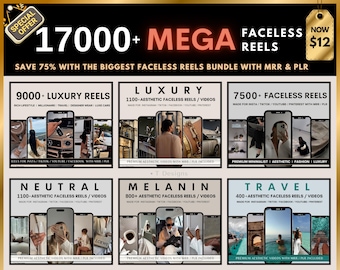 17000+ Faceless Reels Bundle | Rich Lifestyle | Aesthetic , Minimalist, Neutral, Dark, Instagram, TikTok, YouTube Shorts  Canva |  MRR PLR