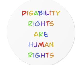 Sticker Rechten van mensen met een handicap | Ronde vinylsticker, Pride Colors