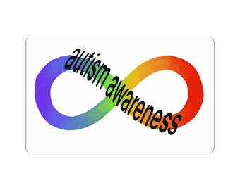 Rainbow Infinity Autism Awareness Kiss-Cut Sticker | Laptop Decal