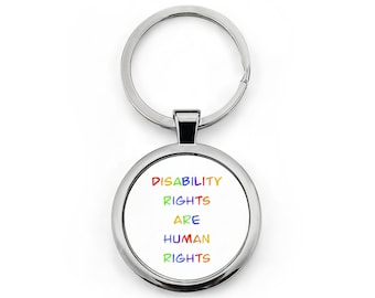Handicaprechten zijn mensenrechten sleutelhanger | Roestvrijstalen sleutelhanger