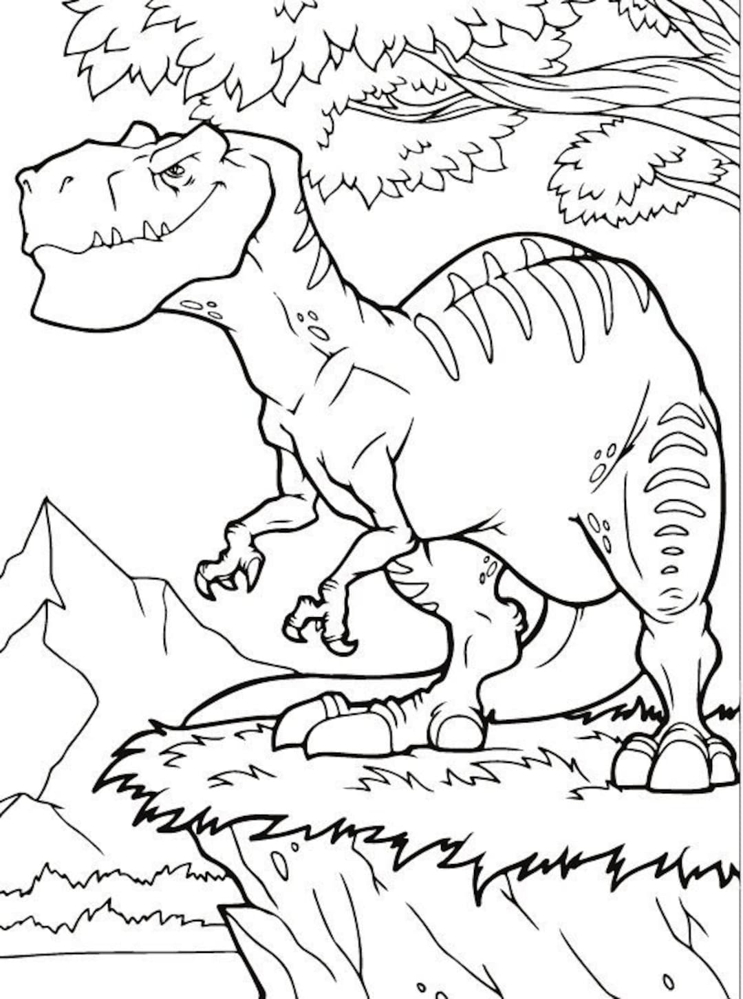 Dinosour Coloring Pages Over 100 Pages Etsy