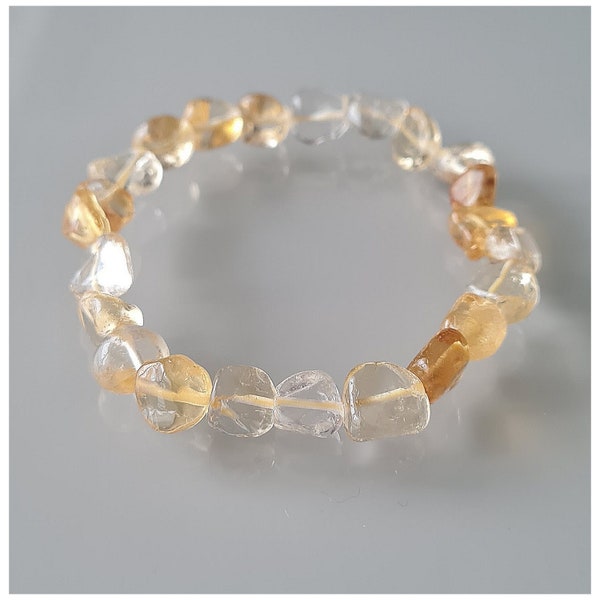 Bracelet en Perles roulées Citrine.