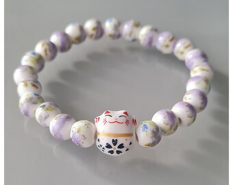 Buy Lucky Cat Japanese Charm Bracelet 8mm Glass Bead Good Luck Fortune Prosperity Wealth Financial Success Protection Safety Health Happiness Online In India - Foto 10