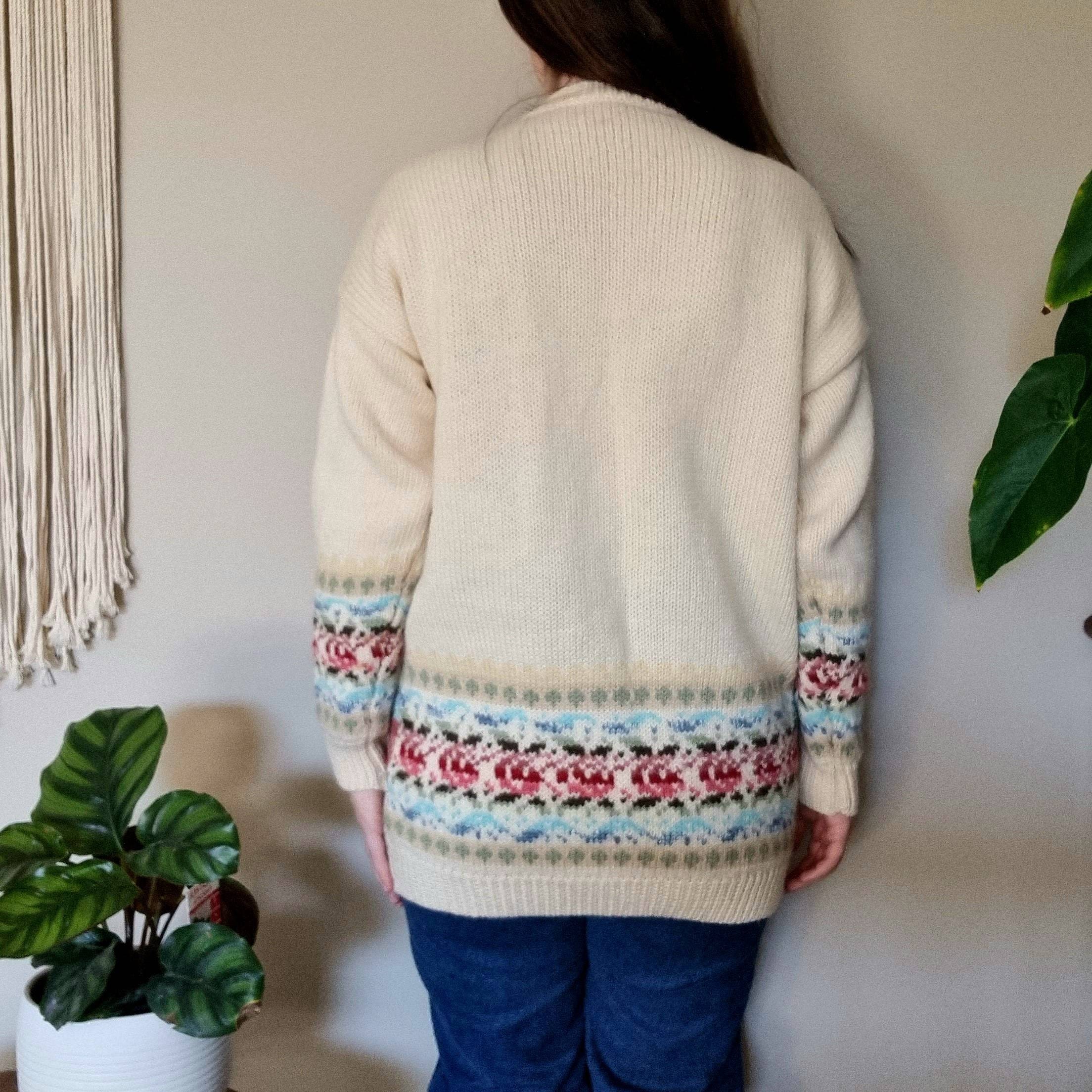 Vintage 3D Floral Embroidery Grandma Jumper Etsy Australia