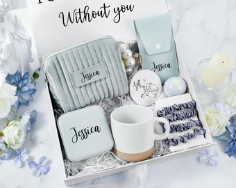 Personalized Dream Bridesmaid Gift Set, Custom Anniversary Gift Box, Wedding Gift Box, White Will you be my Bridesmaid Proposal Gift Box