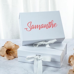 Personalized Bridesmaid Gift Set, Custom Anniversary Gift Box, Wedding Gift Box, White Will you be my Bridesmaid Proposal Gift Box image 5