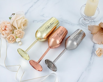 Personalized Champagne Flutes, Wedding Champagne Flutes, Champagne Glasses, Engraved Wedding Toasting Glasses for Bride and Groom