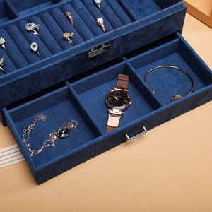 Personalized Jewelry Box, Travel Jewelry Case, Bridesmaid Box,Necklace Ring Storage Box, Jewelry Organizer, Wedding Monogram, Jewelry Holder image 3