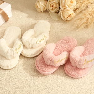 Pink Fluffy Thong Slippers - Etsy