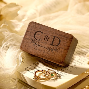 Personalized Wood Ring Box, Wooden Ring Box, Ring Box Proposal, Wedding Proposal, Ring Bearer Box, Walnut Ring Box, Wedding Ring Box