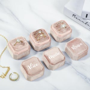 Personalized Ring Box, Velvet Ring Box, Engagement Ring Box, Jewelry Ring Box, Jewelry Boxes, Wedding Gift, Wedding Ring Box, Gift For Her