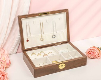 Boîte à bijoux personnalisée, cadeau de fête des mères, grande boîte à bijoux, boîte à bijoux vintage, cadeau pour les femmes, boîte à bijoux personnalisée, cadeau de mariage