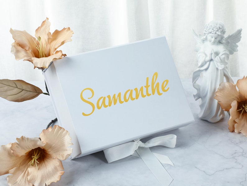 Personalized Bridesmaid Gift Set, Custom Anniversary Gift Box, Wedding Gift Box, White Will you be my Bridesmaid Proposal Gift Box image 8