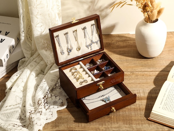 Vintage Jewelry Box, Large Jewelry Box, Middle Jewelry Box, Gift For Women Her, Custom Jewelry Box, Wedding Gift, Mothers Day Gift