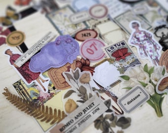 50+ Sticker Pack – A Curated Collection for Junk Journals, Scrapbooking & Crafts
