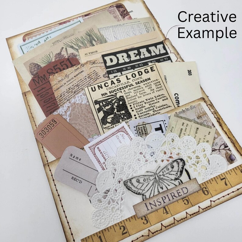 Vintage Book Page Pockets – Handmade Ephemera Storage for Junk ...