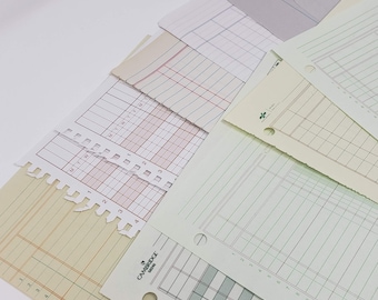 Vintage Ledger Paper Bundle: 10 Assorted Journaling Sheets