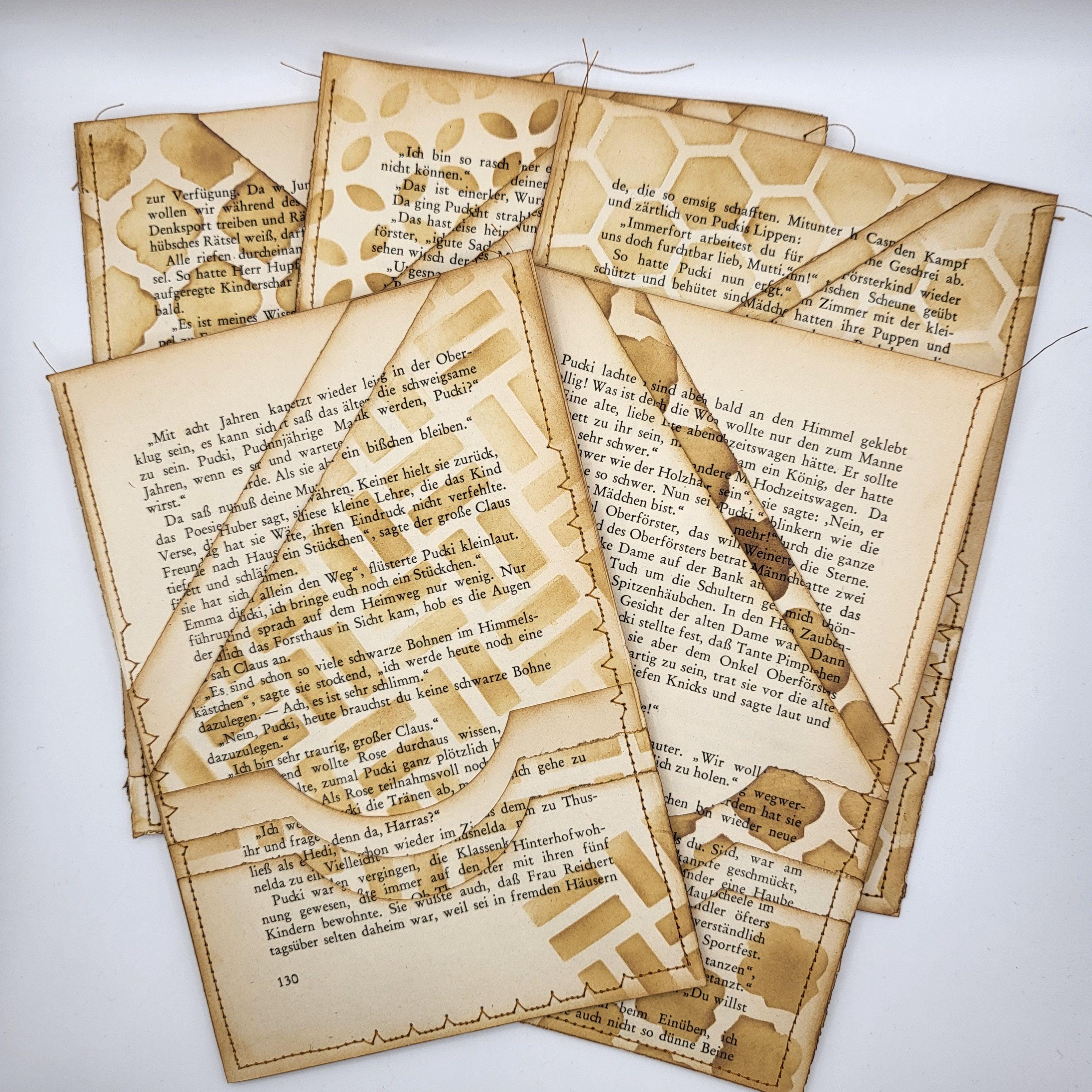 Vintage Book Page Pockets – Handmade Ephemera Storage for Junk ...