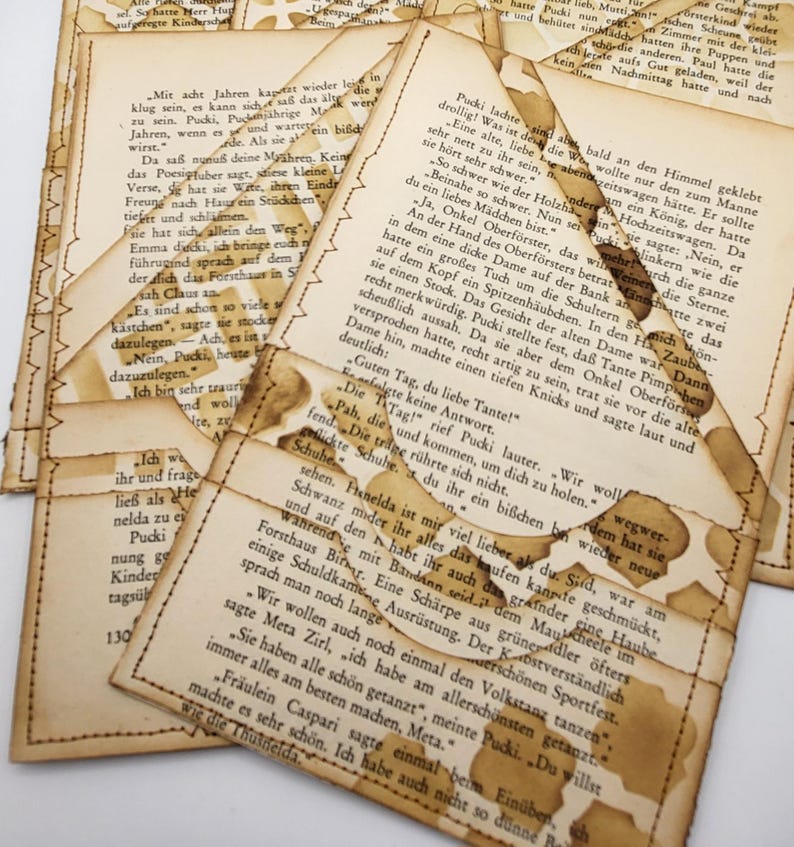 Vintage Book Page Pockets – Handmade Ephemera Storage for Junk ...