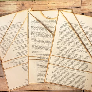 Vintage Book Page Pockets – Handmade Ephemera Storage for Junk Journaling and Scrapbooking