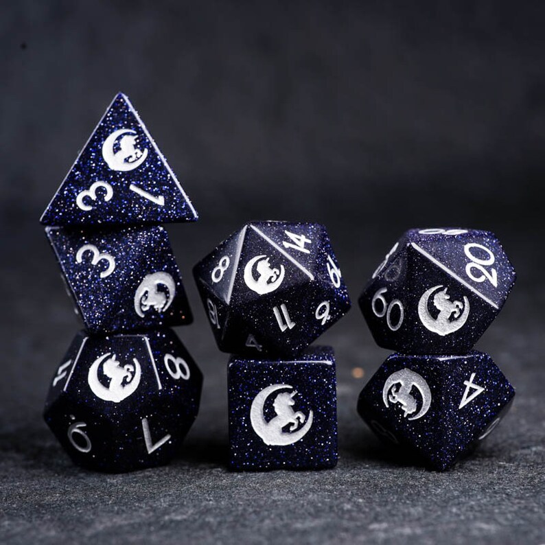 Blue Sandstone Coc Running Dice Dnd Dice Magic Trpg Dice Etsy