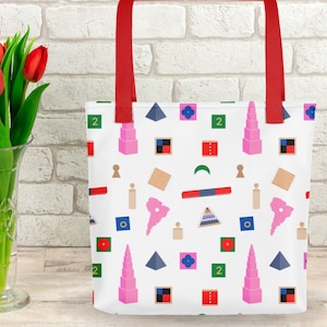 Montessori materials tote bag handbag | Montessori teacher appreciation gift  present | Montessori mom purse | Diaper bag  | Shoulder bag