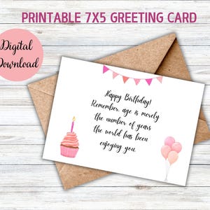 Nachdenkliche digitale Grußkarte zum Geburtstag | Hochwertiges druckbares PDF | Minimalistisches & süßes Design - Instant Download