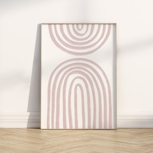 Blush Pink Wall Art, Boho Printable Wall Art, Abstract Poster, Mauve Wall Art