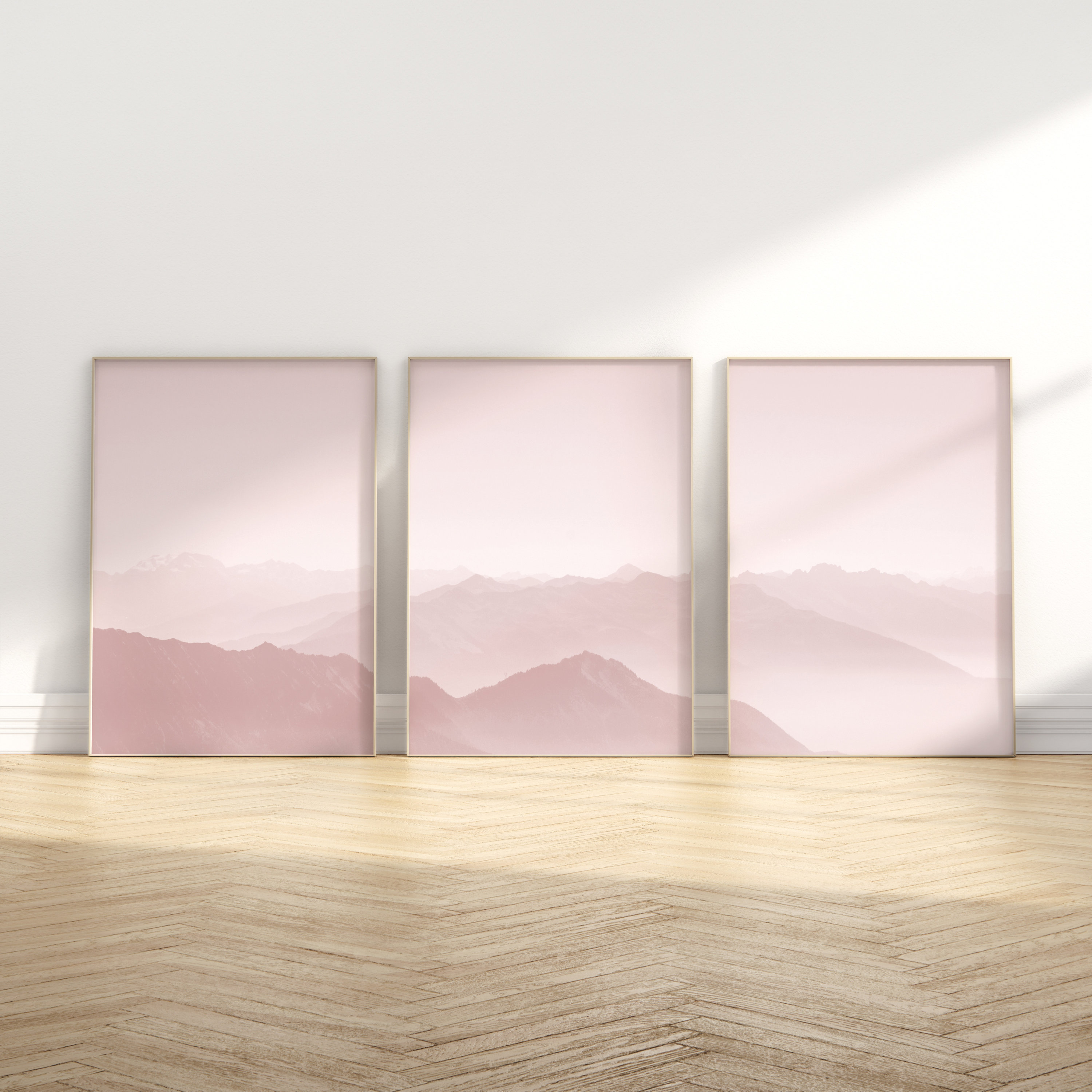 3 Piece Wall Art, Blush Pink Prints, Mountains Wall Art, Girly Wall Art, Triptych Wall Art, Mauve Wall Art, Landscape Photography