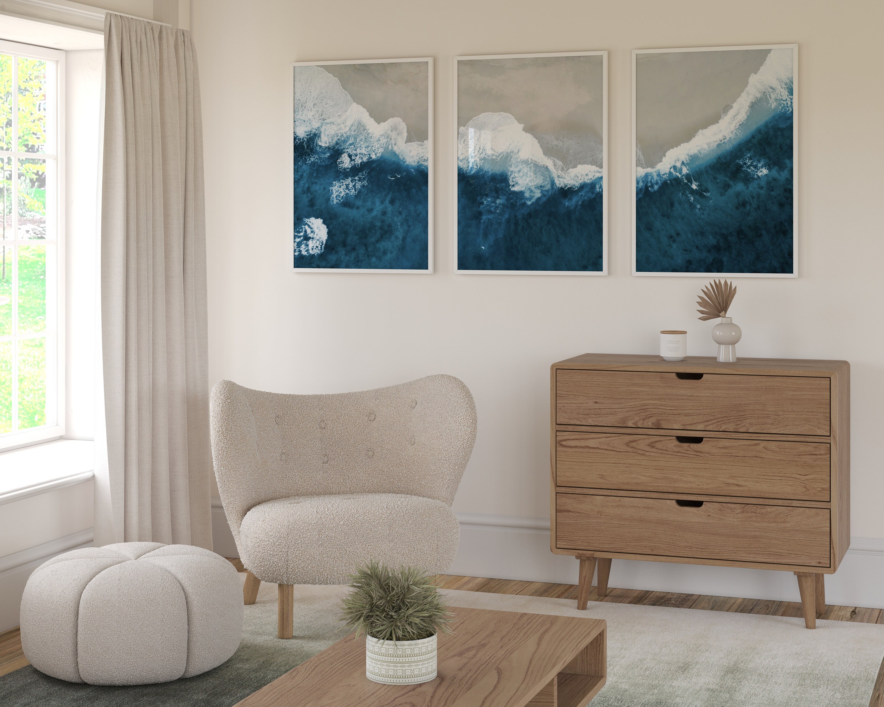 Indigo Wall Art 3 Piece Wall Art Dark Blue Wall Art Etsy