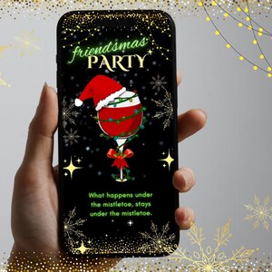 Friendsmas-uitnodiging digitale sjabloon | Friendsmas-feest kerstuitnodiging videosjabloon | Bewerkbare uitnodiging voor kerstfeest