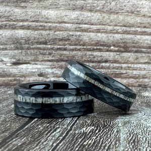 Wolframring gehämmert Schwarzer Wolframring, gehämmerter Wolframring für Männer, Wolframring, Wolframring