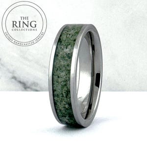Aliança de casamento com ágata musgo para homens e mulheres, aliança de casamento com ágata musgo verde, aliança de casamento de prata, aliança de casamento para casais, anel exclusivo, dia dos pais