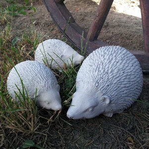 Concrete Hedgehog Family Garden Sculptures: Forest Decor