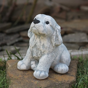 Concrete Puppy Statue: Custom Dog Memorial Garden Sculpture