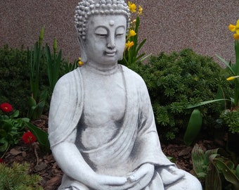 Concrete Buddha Meditating Statue, Buddha Art Garden Decor, Stone Sculpture, Buddha Krishna Mantra, Monk Inside, Buddhism Nepal, Lawn Decor