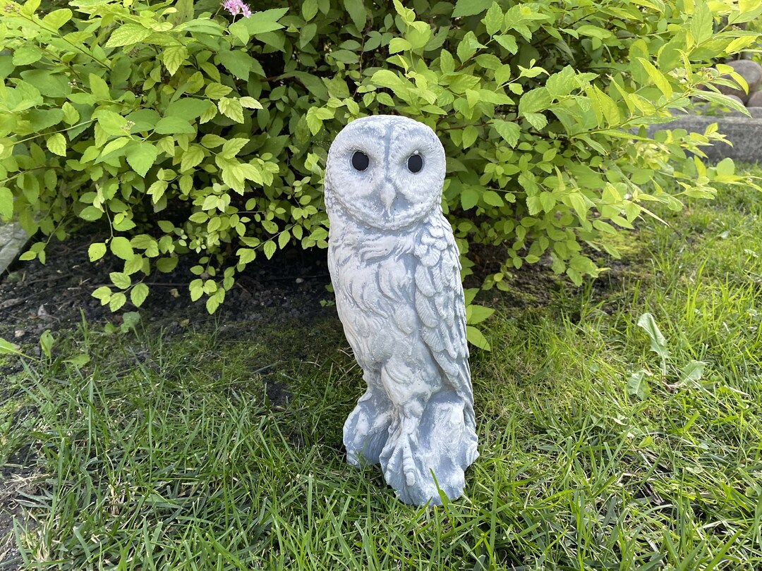 Snowy Owl Statue Woodland Bird Figurine Owl Sculpture Etsy