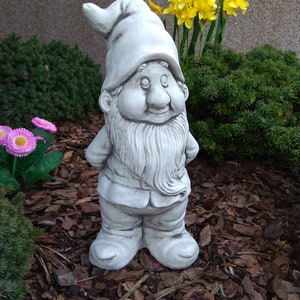 Gartenzwerg Statue, Beton Zwerg mit langem Bart, Outdoor Troll Skulptur, Steinfigur Gargoyle, Zement Geschenk, Yard Art, Feengarten