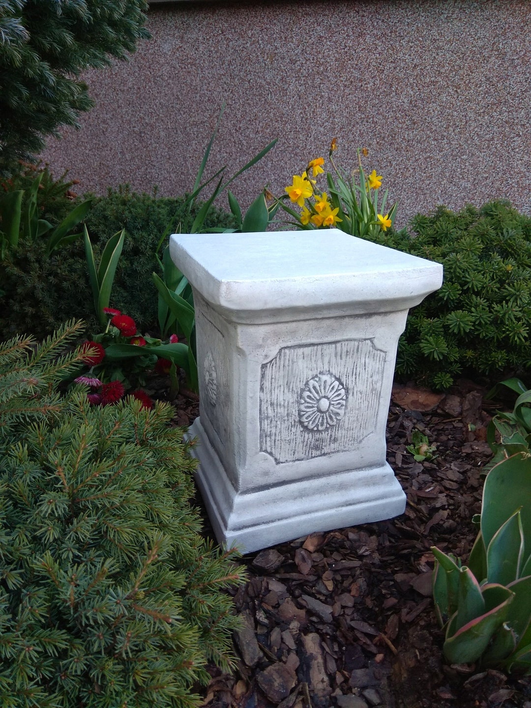 Stone Stand, Concrete Pedestal Statue, Greek Column, Antique Bohemian